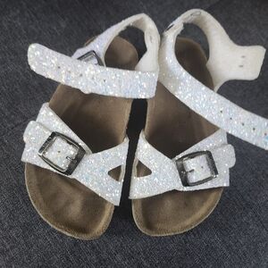 Glittery White Kids Sandals